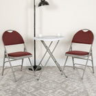 Flash Furniture – Chaise pliante en métal Hercules à trois barres, très grande, poignée de transport, bourgogne, paq./4-Rembourrage en tissu bourgogne