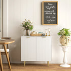 HOMCOM 31.5" L Sideboard Buffet Cabinet - White-Fluted design adds a modern touch to interiors