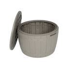Dura Housewares Nova Round Storage Barrel - Grey-3-in-1: Storage, seating & table