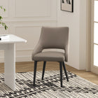 Manhattan Comfort - Chaise de salle à manger moderne Tremont 55,1 cm en similicuir taupe-Structure et pieds en acier noir entièrement soudés pour l’élégance et la durabilité