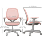 Vinsetto - Petite chaise de bureau en maille avec roulettes - rose-Hauteur d’assise réglable 44-56 cm. Asseyez-vous au niveau souhaité
