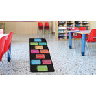 Ashley Productions Smart Poly The Original Fun Mat Mat Runner - 15.5" x 47" - Days of the Week - Chalk Loop-Slip-Resistant and Durable: Heavy-duty rubber backing ensures safety and durability, perfect for high-traffic areas.