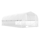 Outsunny Walk-in Greenhouse with Roll-up Mesh Sidewalls - 19.5' x 10' x 6.6' - Roll-up zipped door, sidewalls, and windows improve air flow and access
 