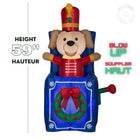 GEMMY Airblown Inflatable Christmas Animated Pop up Toy Soldier Dog - 59"-For indoor and outdoor use