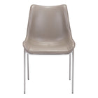 Zuo Magnus Dining Chair - Brown/Silver - Set of 2-Plush and durable faux leather fabric