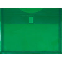 JAM Paper Enveloppes en plastique, fermeture autoagrippante, exp. de 1 po, 9 3/4 x 13 po, vert, 12/pqt-Vertes
