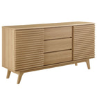 Modway Render 63" Sideboard Buffet Table TV Stand - Oak-Mid-Century Sideboard Buffet Display Stand