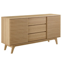 Modway Render 63" Sideboard Buffet Table TV Stand - Oak-Mid-Century Sideboard Buffet Display Stand