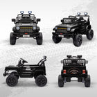 Qaba 12V Kids Ride on Truck Car with Remote Control, Openable Doors - Black-Seat belt and power display enhance safety and convenience 