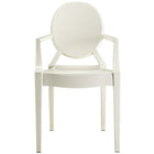 Nicer Furniture Louis XVI Ghost Chair - White - 2 Pack-Made of heavy-duty molded White polycarbonate