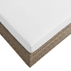 Modway Convene Outdoor Patio Rectangle Ottoman - Cappuccino/White-Non-Marking Foot Glides
