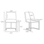 Manhattan Comfort - Lot de 2 chaises de salle à manger modernes Serena 23,62 po en similicuir crème-Siège structuré dans une base géométrique moderne en métal pour le design et la durabilité