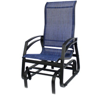 Dura Housewares - chaise à cadre en aluminium Kansas - bleu-Mouvement de glissé fluide