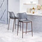 Zuo Ace Counter Stool - Dark Grey/Walnut - Set of 2-Assembly required