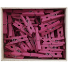 JAM Paper Wood Clip Clothes Pins - Medium - 1 1/8" - Fuchsia Pink - 50 Pack-Quantity: 50 per pack