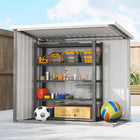 Outsunny 5' x 3' Metal Storage Shed - Grey-Double doors for convenient access
