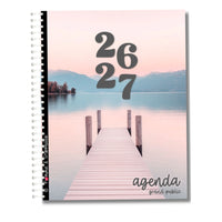 Pomme & Gribouillis General Public Agenda 26-27 Weekly/Monthly Planner - 11-1/2" x 9-1/2" - Nature - French-Several practical pages: personal info, birthdays, gift ideas, payment planning, password log, budgeting, notes, and more 