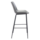 Zuo Byron Barstool - Grey-Dimensions: 22.2" L x 20.9" W x 43.1" H