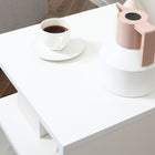 HOMCOM Square Side Table - White-Material: Particle board, Steel 