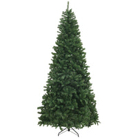 HOMCOM 9' Artificial Christmas Tree with Auto Open - Steel Base - Green-9ft/2.7m tall in a real wide tree shape, providing a healthy, natural look 