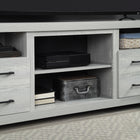 Manhattan Comfort Richmond 60" Traditional TV Stand - Grey-Includes 2 Deep Full Extension Drawers, 2 Open Shelves, and 2 Closed Back Shelves