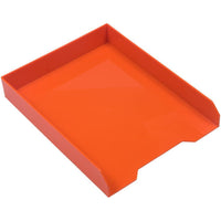JAM Paper - Plateaux de rangement en papier empilables, orange, paquet de 2-Bac à courrier de bureau à chargement frontal | Couleur orange
