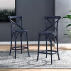 Modway Gear Counter Stool - Midnight Blue-Non-Marking Foot Caps