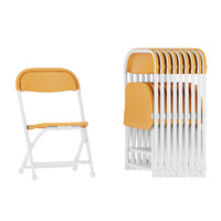 Flash Furniture Kids Plastic Folding Chair - Yellow - 10 Pack-Set of 10 Child Sized Chairs