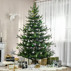 HOMCOM 7.5' Artificial Christmas Tree with Hinge Design - Green-Made from layered and moulded branch tips for realistic tree style 