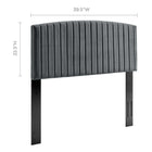 Modway Rebecca Performance Velvet Twin Headboard - Charcoal-Performance Velvet Polyester Upholstery