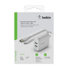 Belkin Dual USB-A Wall Charger - 24W-1m/3.3ft. USB-A to USB-C cable included