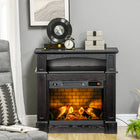 HOMCOM Electric Fireplace Heater with Mantel and Remote Control - Brown-Design for year-round use, can be used with or without the heat 