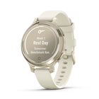 Garmin - Lily 2 Active Lunar Gold avec bracelet en silicone osseux-Voyez à quel point vous êtes actif tout au long de la journée avec le comptage des pas, les calories brûlées, les minutes d'intensité et plus encore (les données présentées sont destinées à être une estimation précise des mesures suivies)