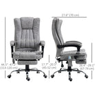 Vinsetto - Fauteuil de bureau exécutif avec massage à vibrations 6 points - gris-Dossier incurvé et accoudoirs rembourrés pour soutien et confort