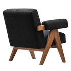 Modway Lyra Boucle Fabric Armchair - Black-Non-Marking Feet