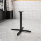 Flash Furniture – Pied de table de restaurant en fonte d’acier 30 x 30 po, base en X, colonne hauteur table 3 po de diam., noir-Base de table de restaurant