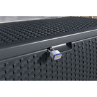 Suncast - Coffre de terrasse en résine tressée 73 gal - Cyberspace-Verrouillable par cadenas pour plus de sécurité, cadenas non inclus.