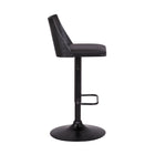 Armen Living - Milan Tabouret de Bar Pivotant à Hauteur Réglable en Similicuir Noir et Bois Noir avec Base Noire-4