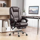 Vinsetto Reclining Massage Office Chair with Adjustable Height and Footrest - Dark Brown-Use massage with a wired remote control, and with the side pocket to store