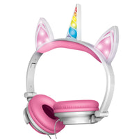 Art+Sound Unicorn Wired Headphones with LED Lights - Pink-3.5mm (0.13 in.) audio jack