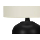 Monarch Specialties 17" H Table Lamp - Black Ceramic / Ivory / Cream Shade-Assembled dimensions: 9.5 in. L x 9.5 in. W x 16.5 in. H. base: 6.5 in. L x 6.5 in. W x 7.5 in. H. shade: 9.5 in. L x 9.5 in. W x 8 in. H