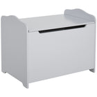 Qaba - Boîte de rangement pour jouets en bois pour enfants avec charnière magnétique - gris-Fabriqué en panneau MDF durable, adapté aux enfants<br>
