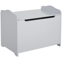 Qaba - Boîte de rangement pour jouets en bois pour enfants avec charnière magnétique - gris-Fabriqué en panneau MDF durable, adapté aux enfants<br>
