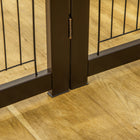 PawHut Wooden Pet Fence with Support Feet - Coffee-Colour: Coffee, Black 