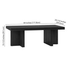 Hudson&Canal Dimitra 44"W Rectangular Coffee Table - Black Grain-9