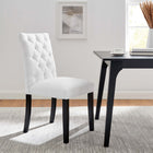 Modway Duchess Button Tufted Fabric Dining Chair - White-Dense Foam Padding