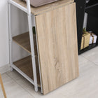 HOMCOM 41.7" Computer Desk with Storage Sheves and Foldable Tabletop - White-Wood grain textured melamine desktop is water-resistant and easy cleaning