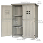Outsunny - 4'x1.5' Armoire à outils en bois pour abri de jardin fenêtres-Toit incliné avec revêtement en asphalte empêchant la stagnation de l'eau accumulée 