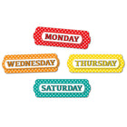 Ashley Productions Magnetic Die-Cut Timesavers & Labels - Days of the Week - White Polka Dots - 3 Pack-Write-on/wipe-off surface