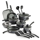 Tramontina Primaware Non-stick Cookware Set - 18 Piece Set-Patterned gray interior non-stick coating for easy cooking and cleaning